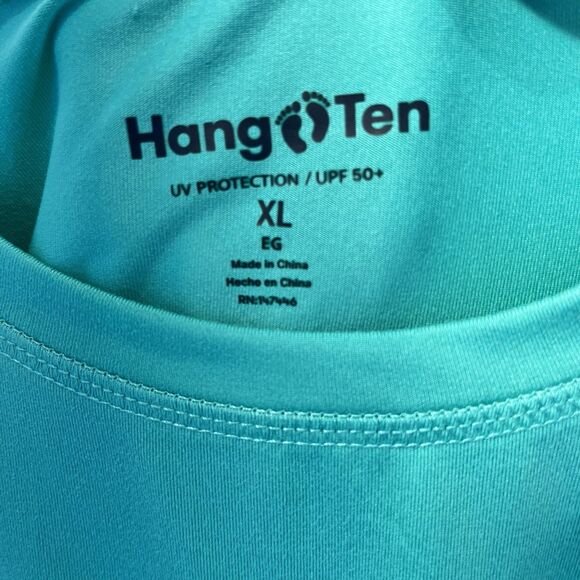 Hang Ten Surf Shirt Long Sleeve Men's Size XL Teal UV Protection/UPF 50+ - Picture 2 of 7